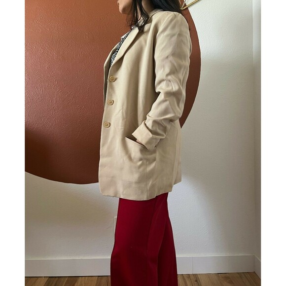 vtg 90s Emanuel ungaro Designer beige minimalist classic button blazer size 2 - Picture 6 of 12